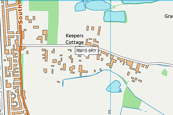 RM15 6RY map - OS VectorMap District (Ordnance Survey)