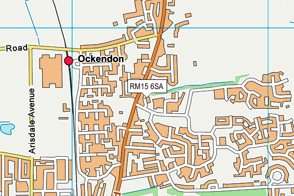 RM15 6SA map - OS VectorMap District (Ordnance Survey)