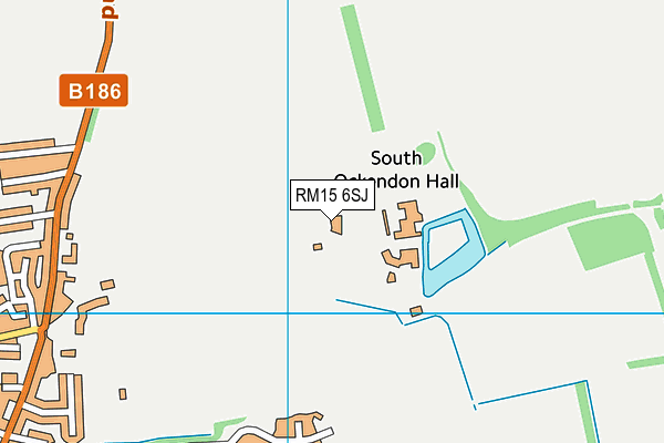 RM15 6SJ map - OS VectorMap District (Ordnance Survey)