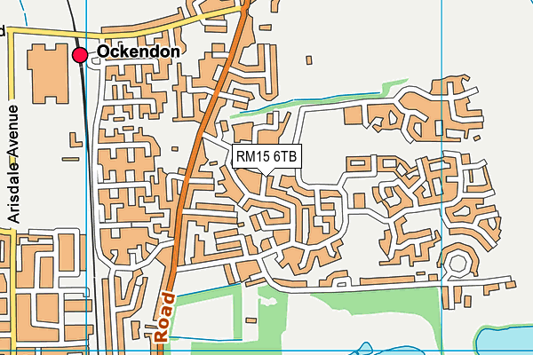 RM15 6TB map - OS VectorMap District (Ordnance Survey)