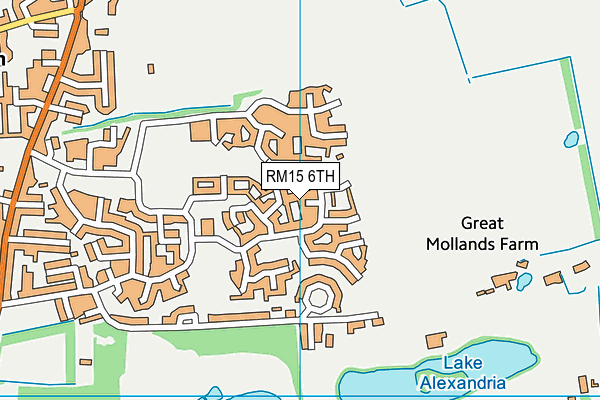 RM15 6TH map - OS VectorMap District (Ordnance Survey)
