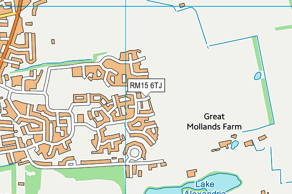 RM15 6TJ map - OS VectorMap District (Ordnance Survey)