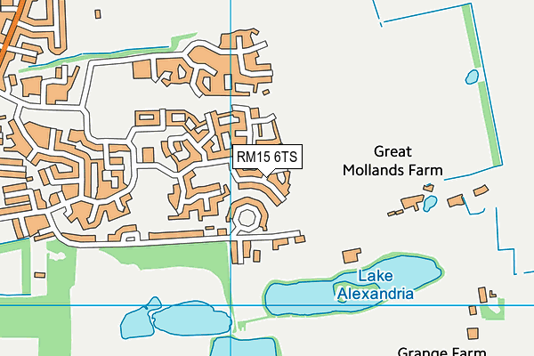 RM15 6TS map - OS VectorMap District (Ordnance Survey)