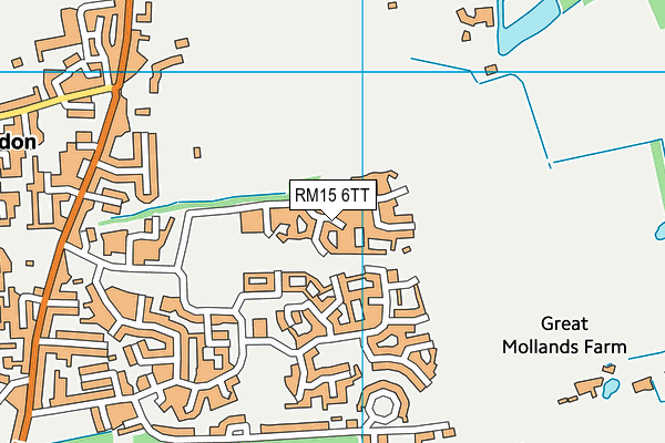 RM15 6TT map - OS VectorMap District (Ordnance Survey)