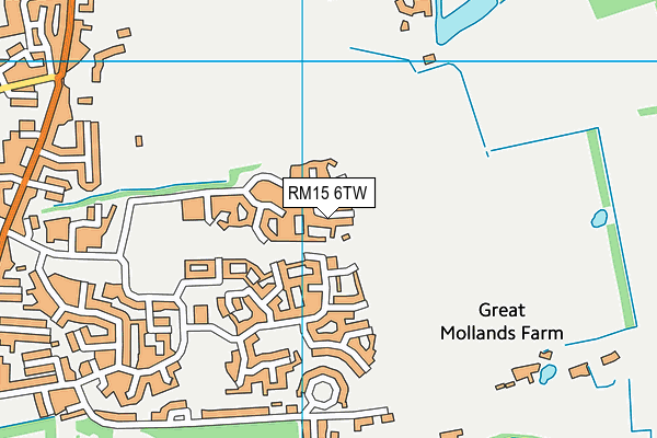 RM15 6TW map - OS VectorMap District (Ordnance Survey)