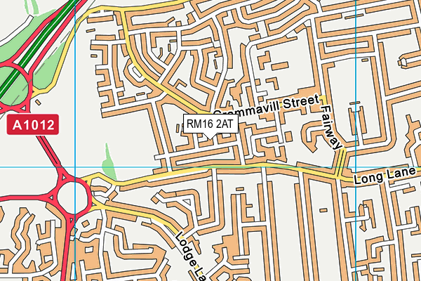 RM16 2AT map - OS VectorMap District (Ordnance Survey)