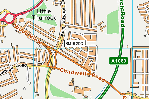 RM16 2DQ map - OS VectorMap District (Ordnance Survey)