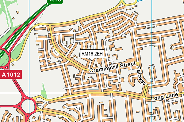 RM16 2EH map - OS VectorMap District (Ordnance Survey)