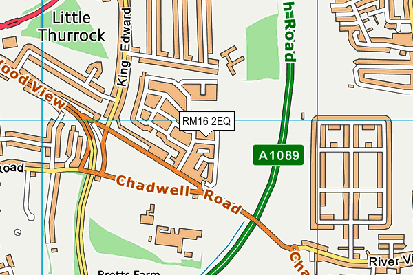 RM16 2EQ map - OS VectorMap District (Ordnance Survey)