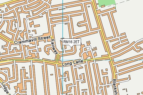 RM16 2ET map - OS VectorMap District (Ordnance Survey)