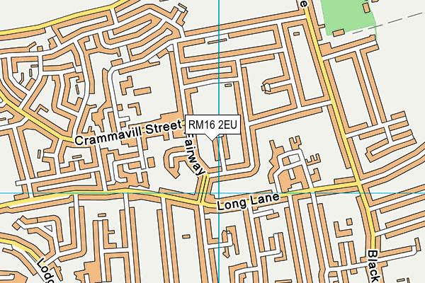 RM16 2EU map - OS VectorMap District (Ordnance Survey)