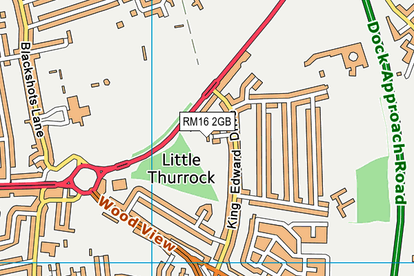 RM16 2GB map - OS VectorMap District (Ordnance Survey)