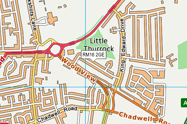 RM16 2GE map - OS VectorMap District (Ordnance Survey)