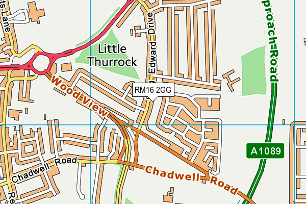 RM16 2GG map - OS VectorMap District (Ordnance Survey)