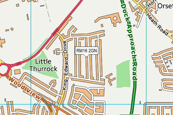 RM16 2GN map - OS VectorMap District (Ordnance Survey)