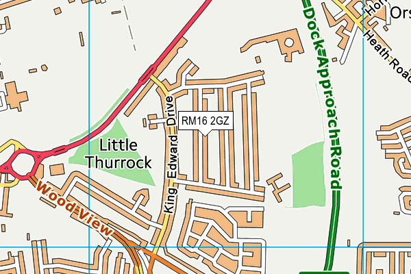 RM16 2GZ map - OS VectorMap District (Ordnance Survey)