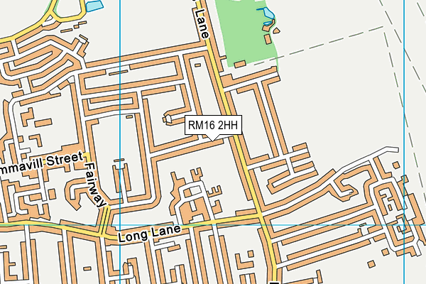 RM16 2HH map - OS VectorMap District (Ordnance Survey)