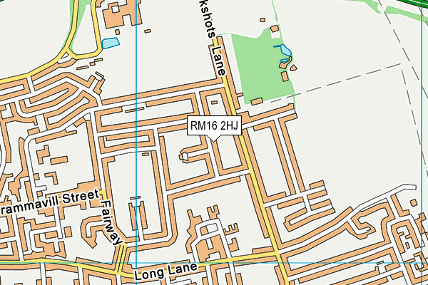RM16 2HJ map - OS VectorMap District (Ordnance Survey)