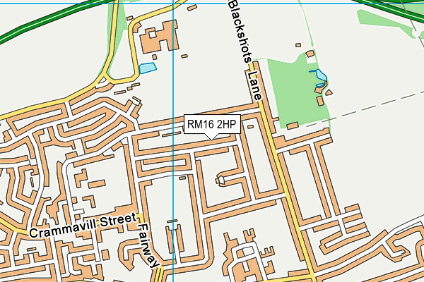 RM16 2HP map - OS VectorMap District (Ordnance Survey)