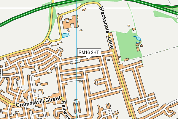 RM16 2HT map - OS VectorMap District (Ordnance Survey)