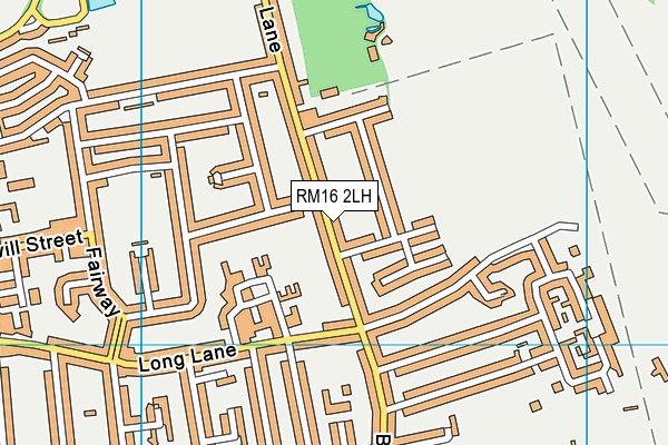 RM16 2LH map - OS VectorMap District (Ordnance Survey)