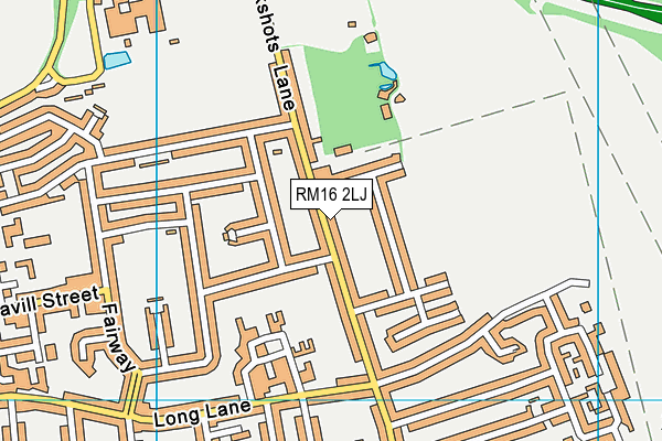 RM16 2LJ map - OS VectorMap District (Ordnance Survey)