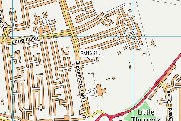 RM16 2NJ map - OS VectorMap District (Ordnance Survey)