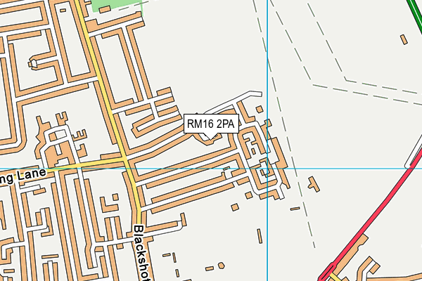 RM16 2PA map - OS VectorMap District (Ordnance Survey)