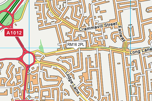 RM16 2PL map - OS VectorMap District (Ordnance Survey)