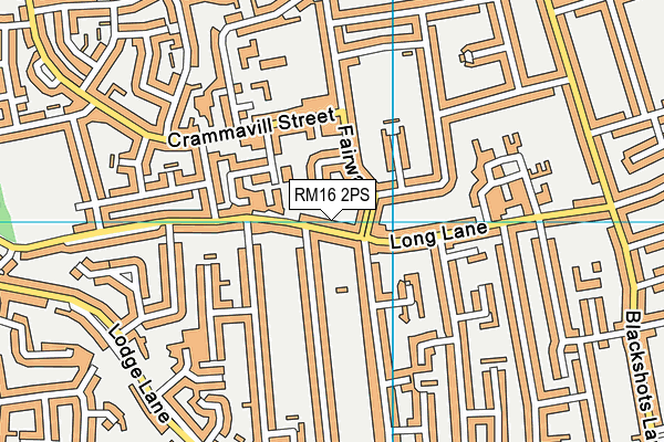 RM16 2PS map - OS VectorMap District (Ordnance Survey)