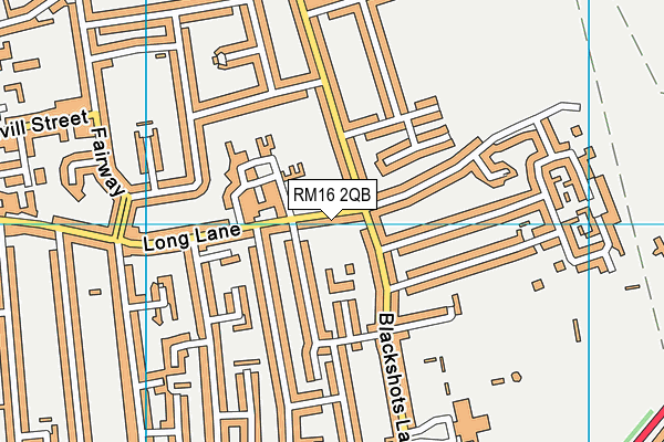 RM16 2QB map - OS VectorMap District (Ordnance Survey)