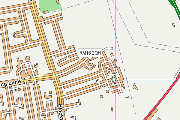 RM16 2QH map - OS VectorMap District (Ordnance Survey)