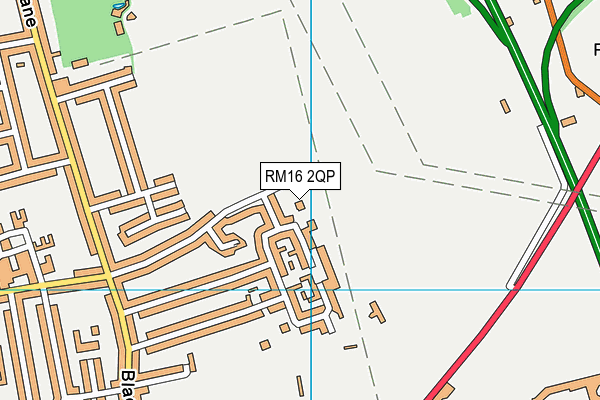 RM16 2QP map - OS VectorMap District (Ordnance Survey)