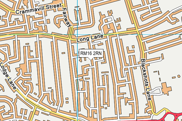 RM16 2RN map - OS VectorMap District (Ordnance Survey)