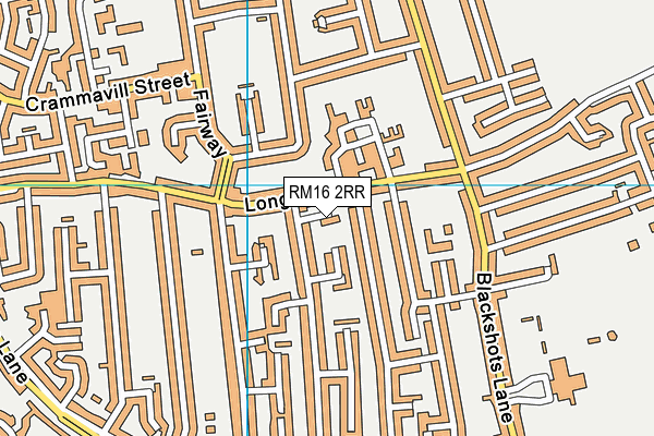 RM16 2RR map - OS VectorMap District (Ordnance Survey)