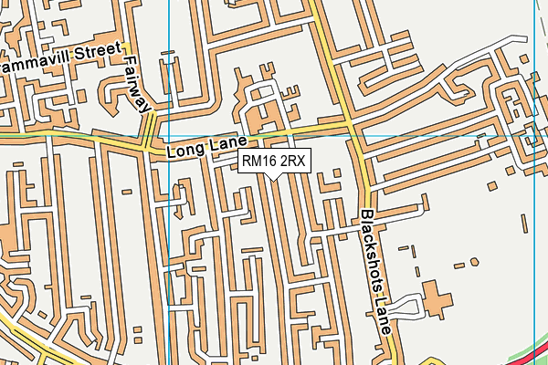 RM16 2RX map - OS VectorMap District (Ordnance Survey)