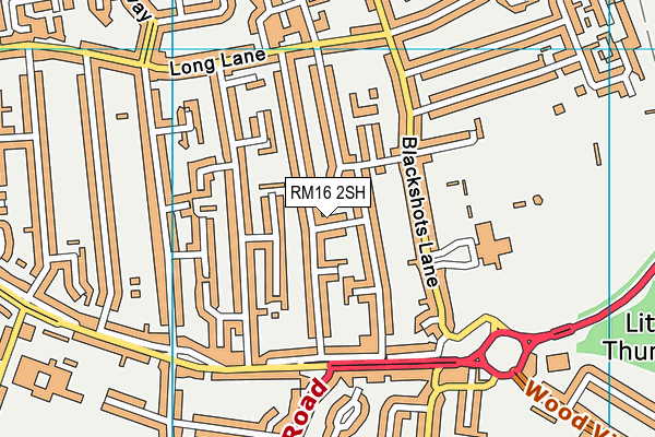 RM16 2SH map - OS VectorMap District (Ordnance Survey)