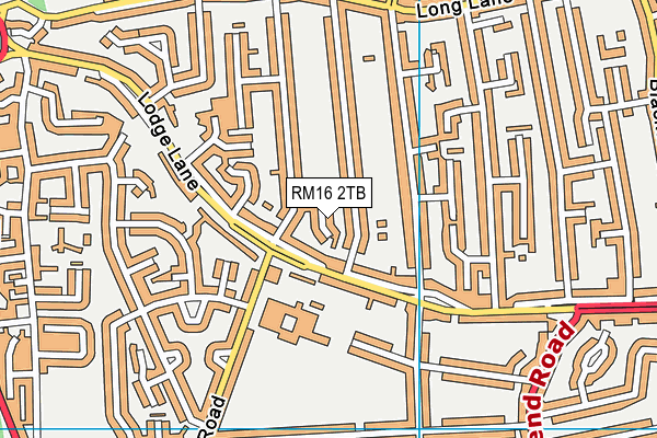 RM16 2TB map - OS VectorMap District (Ordnance Survey)