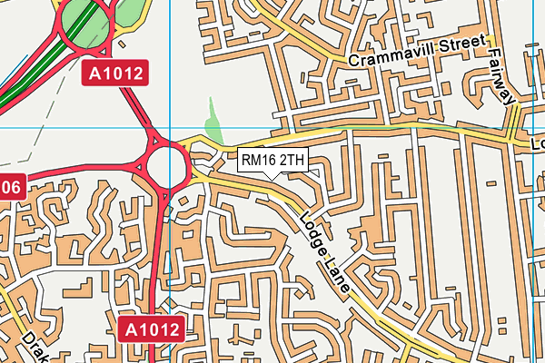 RM16 2TH map - OS VectorMap District (Ordnance Survey)