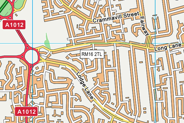 RM16 2TL map - OS VectorMap District (Ordnance Survey)