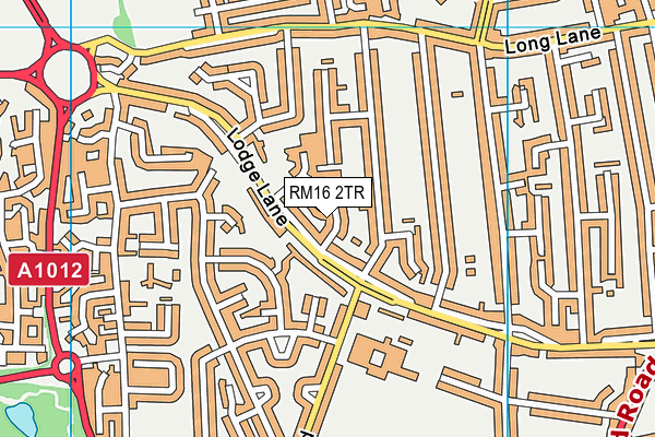 RM16 2TR map - OS VectorMap District (Ordnance Survey)