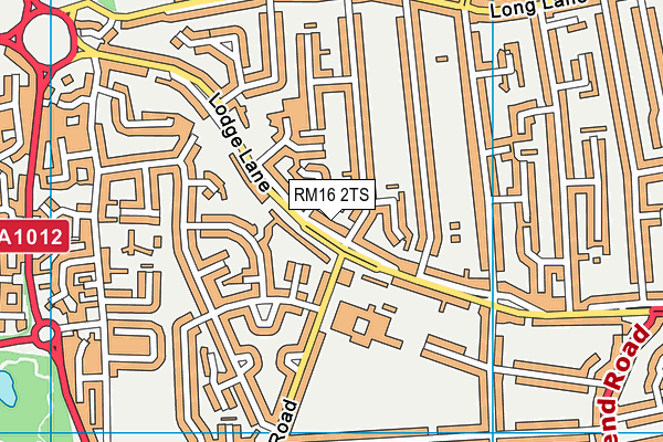 RM16 2TS map - OS VectorMap District (Ordnance Survey)