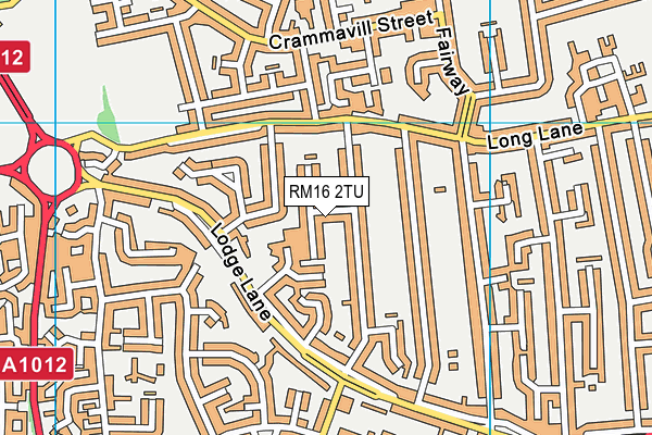 RM16 2TU map - OS VectorMap District (Ordnance Survey)