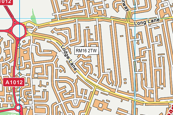 RM16 2TW map - OS VectorMap District (Ordnance Survey)