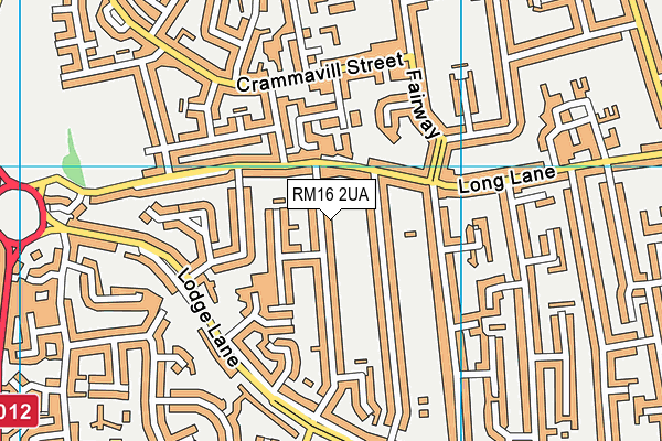 RM16 2UA map - OS VectorMap District (Ordnance Survey)