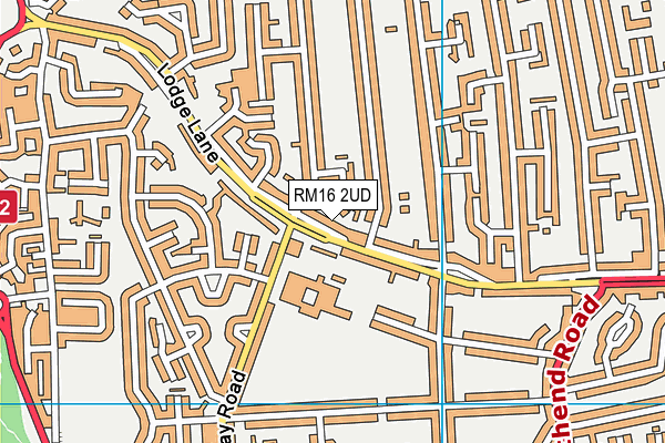 RM16 2UD map - OS VectorMap District (Ordnance Survey)