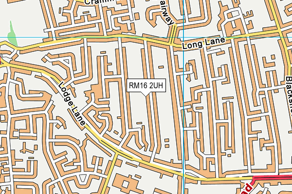 RM16 2UH map - OS VectorMap District (Ordnance Survey)