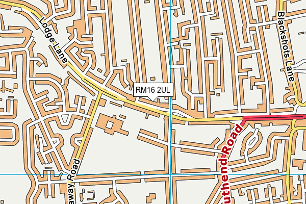 RM16 2UL map - OS VectorMap District (Ordnance Survey)