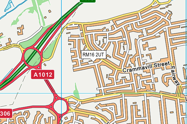 RM16 2UT map - OS VectorMap District (Ordnance Survey)