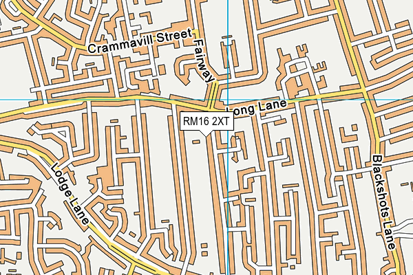 RM16 2XT map - OS VectorMap District (Ordnance Survey)